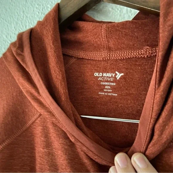 Old Navy XXL Cowlneck Cropped Pullover New Rust Athleisure Activewear Sporty - Picture 7 of 16